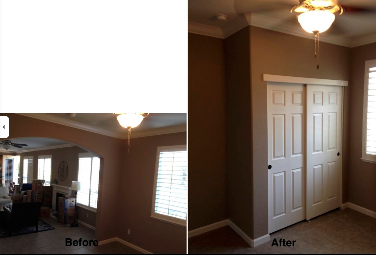 Bonus Room Closet Build — before and after