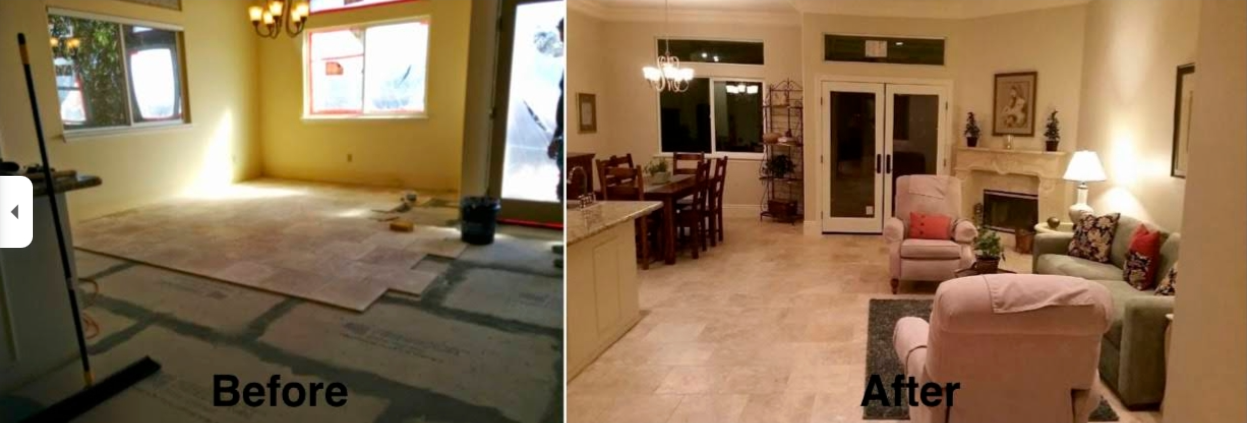 Great Room Transformation — before and after