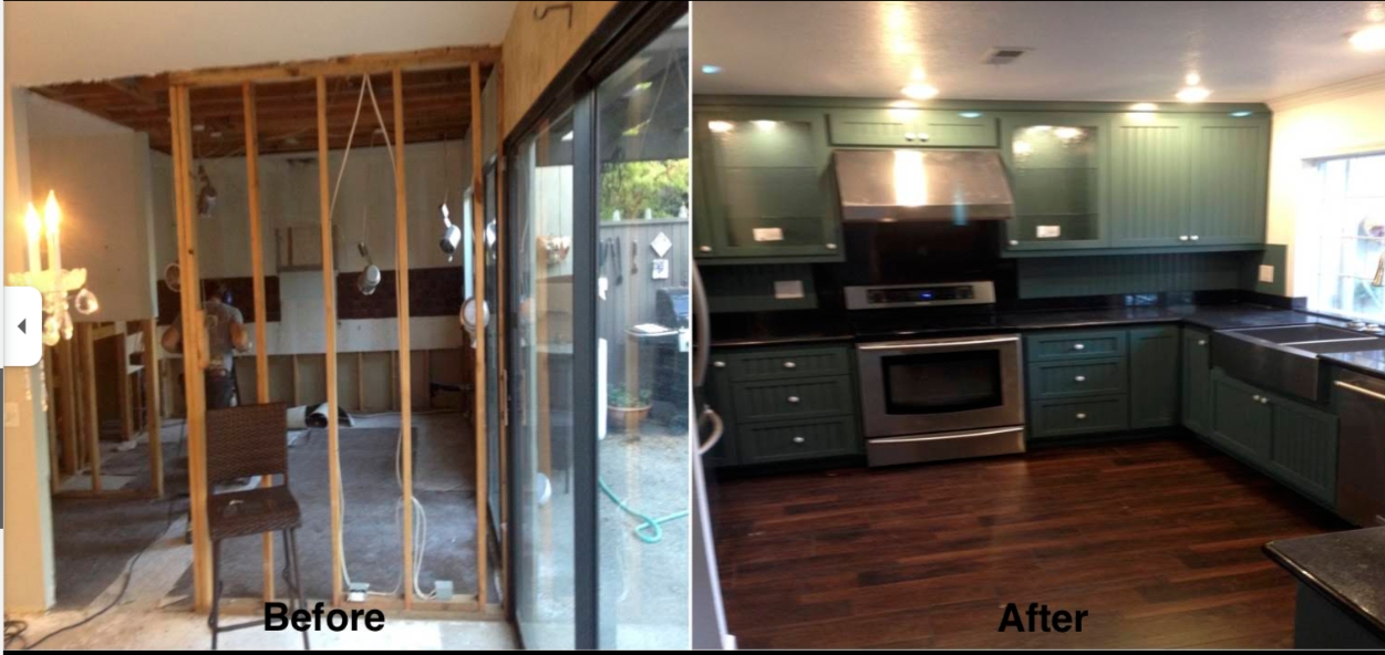 Kitchen Down-to-Studs Remodel — before and after