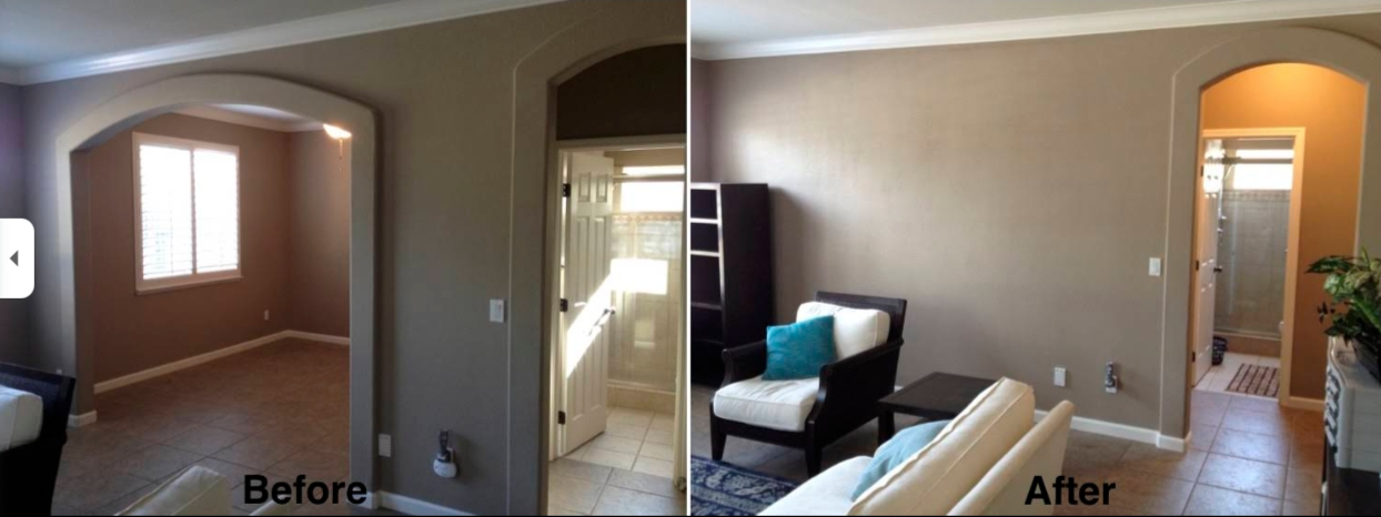 Living Room Repaint & Finish — before and after